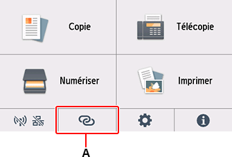 Écran ACCUEIL : sélectionnez Connexion sans fil
